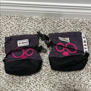 Stonz Black and Purple Booties with Pink Accents
